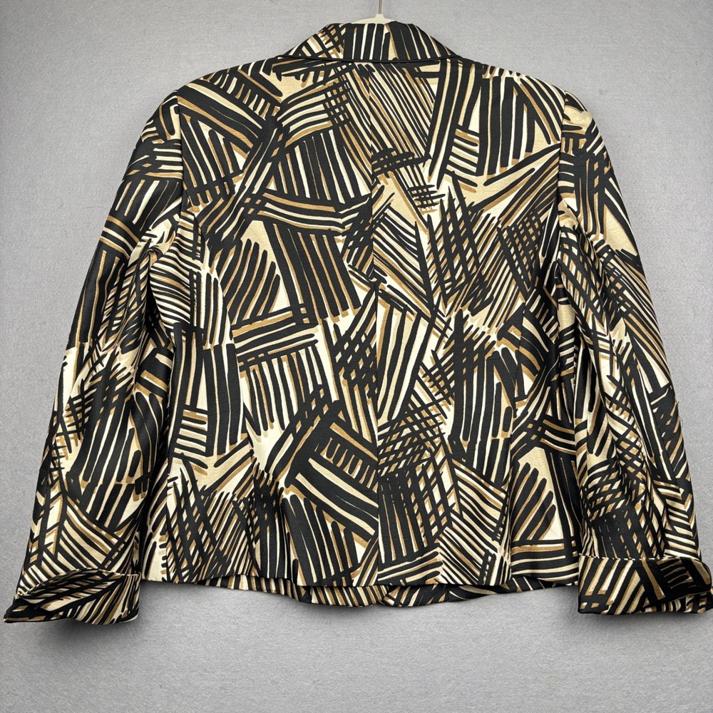 Evan-Picone Blazer Womens 12 Abstract Print Three Button Jacket Artistic - Picture 3 of 9